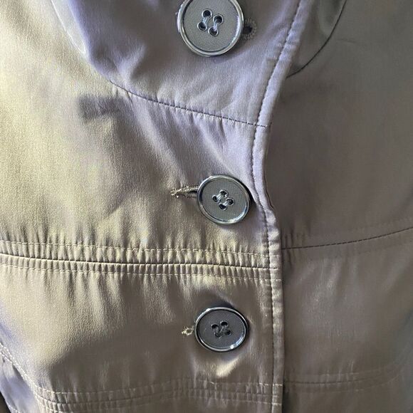 𝅺novelti Trench Metallic Jewel tone Dressy Coat Sz 6 - Picture 9 of 13